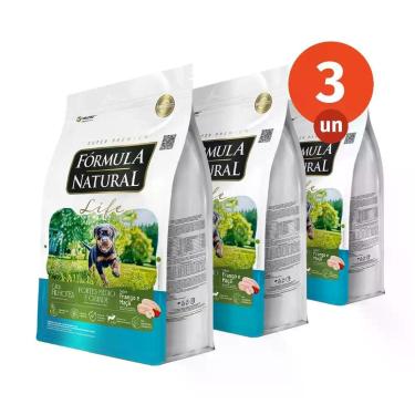 Imagem de Kit 3 Ração Fórmula Natural Life Cães Filhotes Porte Médio e Grande 2,
