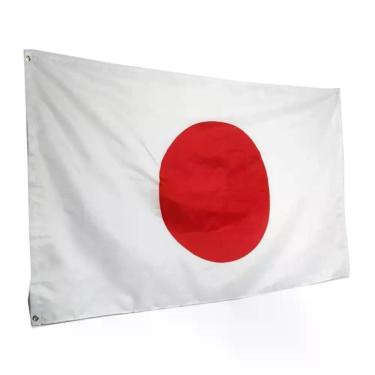 Imagem de Bandeira do Japão Dupla Face 90CM X 150CM em Poliéster Branco para Decoração Extra Festas