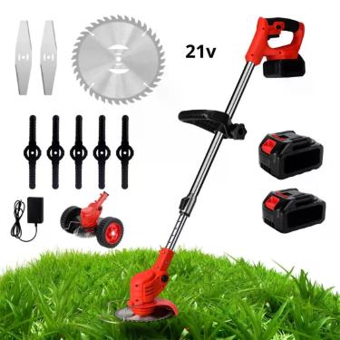 Imagem de Cortador de Grama OEM Roçadeira 24v Elétrico Recarregável com Rodas Altura Ajustável Jardim a Bateria