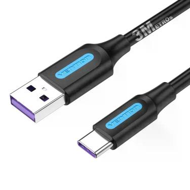 Imagem de Cabo Carregador Turbo USB C para USB A Vention 3 Três Metros
