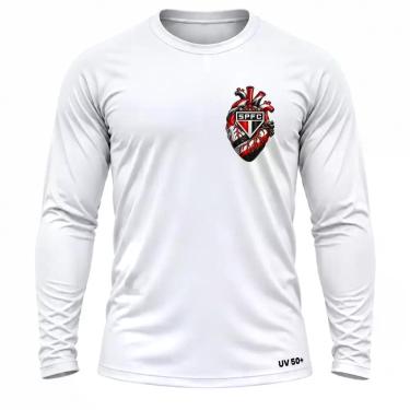 Imagem de Camisa Uv +50 São Paulo Torcedor Coração Tricolor cor:BrancoTamanho:G3