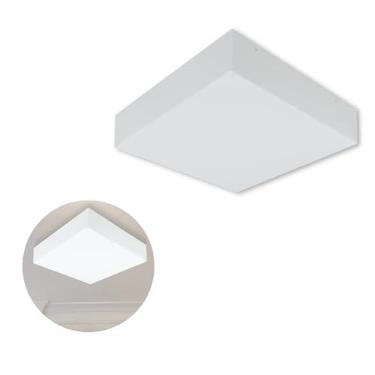 Imagem de Luminária Plafon de Sobrepor Quadrada 25x25 cm - Aço e Acrílico, Soquete E27, Bivolt 110/220V
