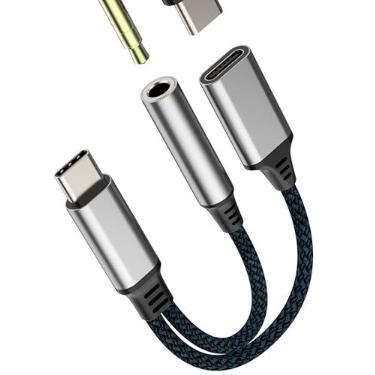 Imagem de Adaptador de tomada USB C de 3,5 mm para carregador 2 em 1 divisor de fone de ouvido para iPhone 16 15 Pro Max compatível com Samsung S23 Ultra Galaxy Android para Apple para iPad Air 4 DAC AUX áudio