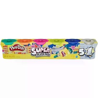 Imagem de Massinha de Modelar Play-Doh Super Silver Pack com 6 Potes 510g para Maiores de 3 Anos Hasbro