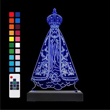 Imagem de Tecnotronics Luminária Decorativa LED Nossa Senhora Aparecida Rgb - Acrílico e Plástico ABS - Preta - Baixo Consumo (<1W) - 240V