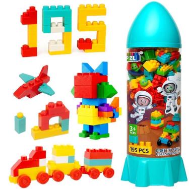 Imagem de Super Foguete com 195 Peças Blocos de Montar Leg Didático - Importudo