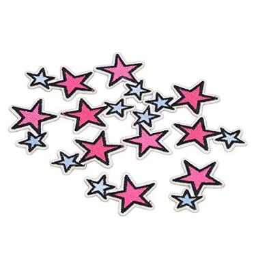 Imagem de Adesivos bordados de ferro em remendos de ferro em estrelas 10 peças de remendos bordados faça você mesmo costurar aplique para jeans roupas chapéus bolsas artes artesanato