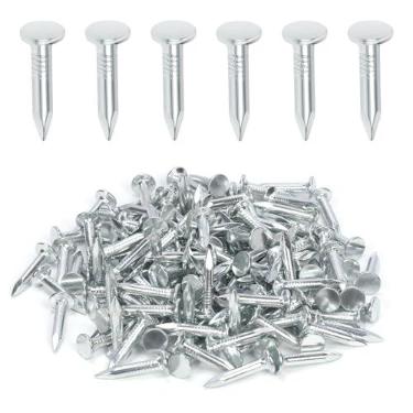 Imagem de Keadic Conjunto de 300 peças de unhas de feltro galvanizado de 2,5 cm, pinos de cabeça larga de 25 mm, prego de ferragens para casa, para telhados, feltro, isolamento, filme, placa de espuma, asfalto,