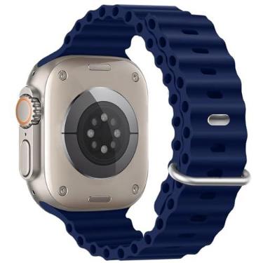 Imagem de Pulseira masculina Ocean esportiva de silicone respirável, macia, impermeável, compatível com Apple Watch Ultra 2, Ultra 9/8/7/6/5, SE, 10, 8, 7, 6, 5, de 49 mm, 46 mm, 45 mm e 44 mm, homens e