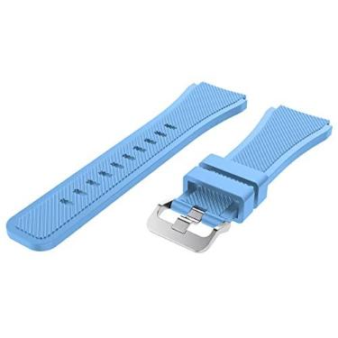 Imagem de DFAMIN Pulseiras de substituição 20mm Smartwatch para Samsung Galaxy Watch4 44mm 40mm Silicone Watchband Watch 4 Classic 46 42mm Pulseira (Cor: Azul claro, Tamanho: Relógio 4 40mm)