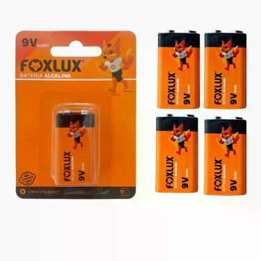Imagem de Pilha Bateria 9V 6LR61 Foxlux Alcalina com Kit com 5