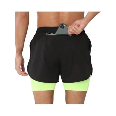 Imagem de Shorts De Treino Masculinos 2 Em 1 De Secagem Rápida Para Corrida E Fi