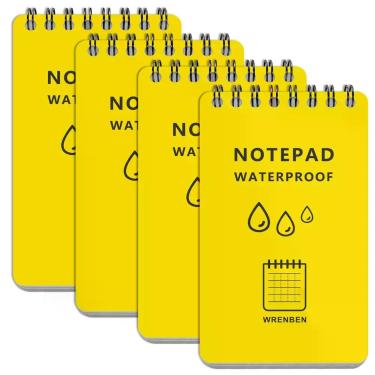 Imagem de Caderno WRENBEN 8 cm  13 cm Quadriculado Amarelo - Pacote com 4