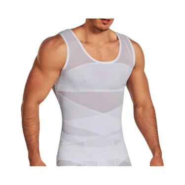 Imagem de Camiseta Modeladora Masculina Slimming Body Shaper, Corset Para Treino