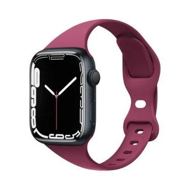 Imagem de Pulseira De Silicone Slim Para Apple Watch 45mm 44mm 40mm 41mm Bracele