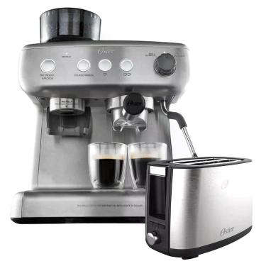 Imagem de Kit Cafeteira Espresso Xpert Perfect Brew com Moedor Espumador e Torradeira Inox Oster