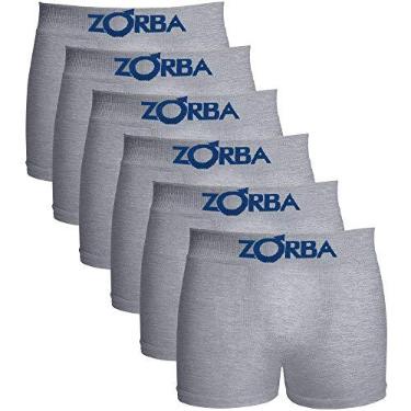 Imagem de Kit 6 Cuecas Boxer sem costura, Zorba, Meninos, Mescla Claro, P