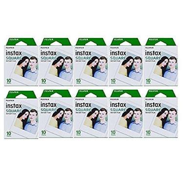 Imagem de Pacote com 10 películas para Fujifilm Hybrid Instant Camera Cheki Bundle, Fuji Instax INS Square SQ 10, 10 exposições x 10 (total de 100 tiros)