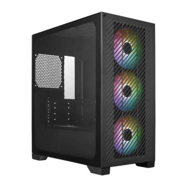 Imagem de Gabinete Cooler Master Elite 301 - Vidro Temperado - 3xFan 120mm - Mid-Tower - Preto - E301-KGNN-S00