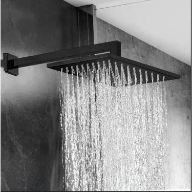 Imagem de Ducha para Banho Wj-689 com Regulagem de Jato Instalação de Parede Quadrada 20x20 Inox OEM Água Fria