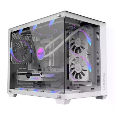 Imagem de Gabinete Gamer Forcefield V2 White Ghost GFFV2WG Mid-Tower Vidro Temperado Branco Pcyes