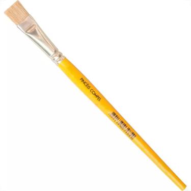 Imagem de Pincel Compel Chato Cerda Branca 10 - Kit C/6 PC
