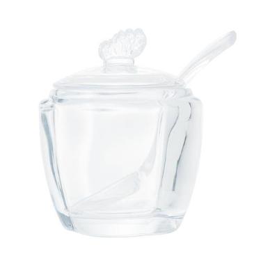 Imagem de Açucareiro 11 cm de vidro transparente com colher Butterfly Wolff - 29