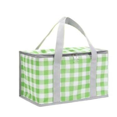 Imagem de BOLSA TERMICA PORTATIL 12L Lâmina de Alumínio Reforçada CESTA DOBRAVEL COOLER SACO PIQUINIQUE ECOLOGICA CAMPING(Verde)