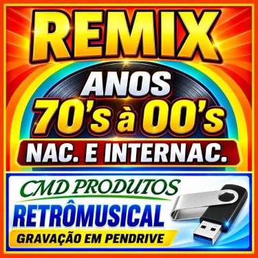Imagem de Pen drive 8gb com Músicas - Remix Nac. e Internac. Anos 70's á 00's (m