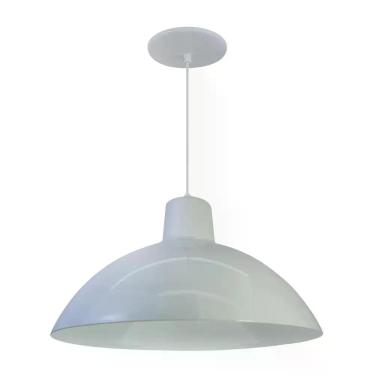 Imagem de Kit 8 Luminária Pendente Chinesa 33cm Interior Branco Brilho Com Fiaçã