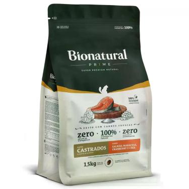 Imagem de Ração Bionatural Prime Para Gatos Castrados Salmão 1,5 kg - Manfrim