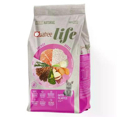 Imagem de Ração Seca Quatree Life Gatos Filhotes Salmão e Arroz 1Kg