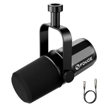 Imagem de FDUCE SL40X XLR Dynamic Microphone for Vocal Recording, Podcasting, Gaming, Live Streaming&Broadcasting, All Metal Cardioid Mic, Voice-Isolating Technology -Black