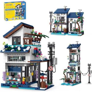 Imagem de Blocos de Montar Construção Brinquedo STEM Arquitetura Edifício Casa DIY 4.9mm Compatível (813 Peças)