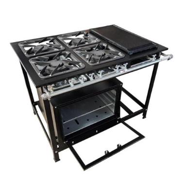 Imagem de Fogão 4 Bocas Cefaz com Forno e Chapa Linha Gold Baixa Pressão CFZG-127C