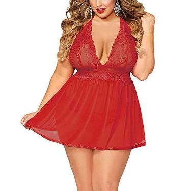 Imagem de Lingerie Sexy Para Mulheres Com Meias Sexy Lencería Mujer De Talla Grande De Espalda Abierta De Encaje De Lencería Babydoll Ropa De Dormir, 03, XXL