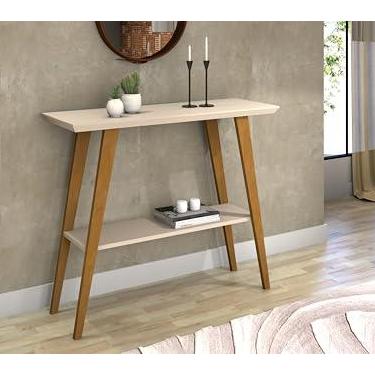 Imagem de Aparador Monaco Base em Madeira Maciça Tampo MDF 25mm p/Recepção, Salas de Estar, Escritório Cantinho do Café cor OffWhite