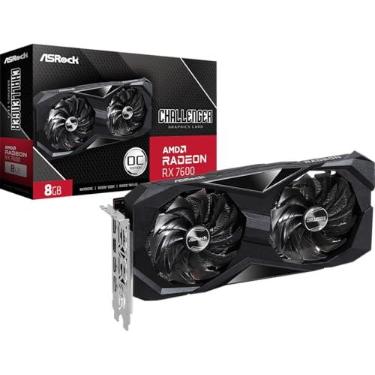Imagem de Placa de Vídeo ASRock Radeon RX 7600 Challenger OC, 8GB, GDDR6, 128-Bit, FSR, Ray Tracing, Preto
