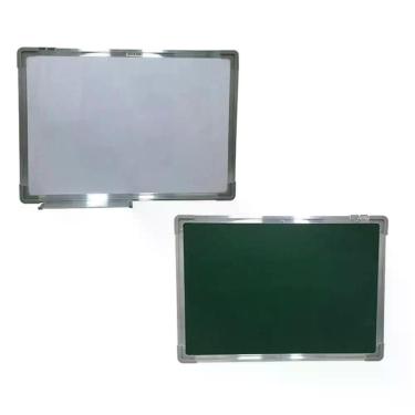 Imagem de Lousa Quadro 2 em 1 Frente e Verso Magnético Multicoisa da Paju para Recados Anotações e Tarefas Branco e Verde