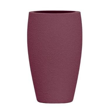 Imagem de Vaso Fibra De Vidro Grande Texturizado Atenas G 90cm (Bordô Fosco)