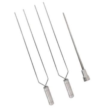 Imagem de 3x Espetos De Inox Lâmina 50cm Duplo/Coração Para Churras - INOX LAURI