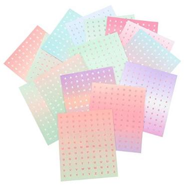 Imagem de Vaguelly 4 Conjuntos alfanumérico decoração adesivos de letras grandes adesivos para conta de mão decalques de conta manual decalques para artesanato DIY caderno aplique