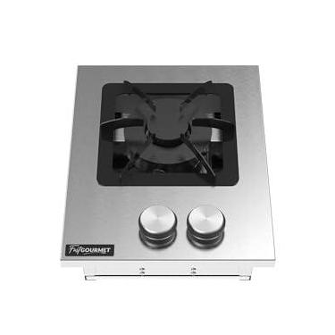 Imagem de Cooktop a Gás 1 Boca Duplo de Embutir Industrial Inox Grelha 20x20