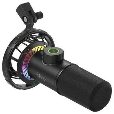 Imagem de Microfone Profissional Cardioide, RGB, Fifine, K658 - Preto
