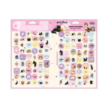 Imagem de Adesivo Duplo Tilibra Gatos Purrfect Cats G 145x232mm