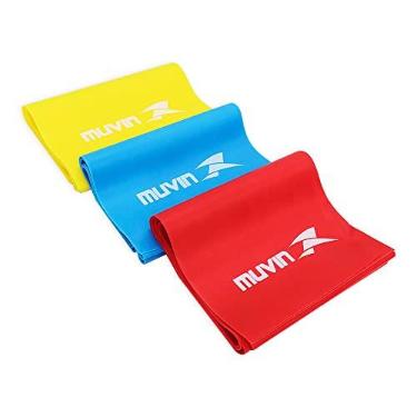 Imagem de Faixa Elástica Muvin, Kit c/ 3, Tamanho 150cm x 15cm, 3 Intensidades Diferentes, Fitness, Pilates, Yoga, Fisioterapia, Alongamento, Tonificação Muscular, Exercícios - Ginástica, FXE-100, Diversas