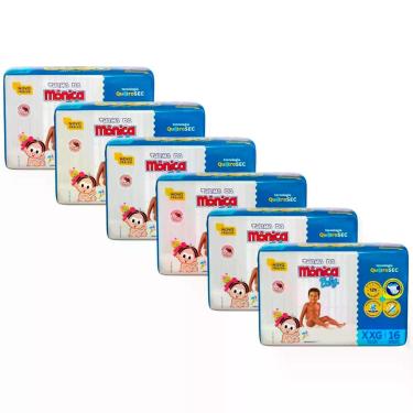 Imagem de Kit Fralda Turma da Mônica Baby  Jumbo - Tam XXG - 96 Fraldas - ATACAD