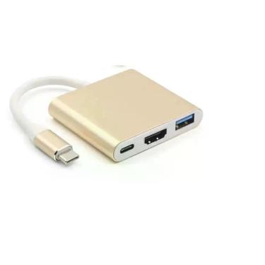 Imagem de crafty3 em 1 Hub Tipo C para HDMI USB 3,0 Conversor 4K / Adaptador She