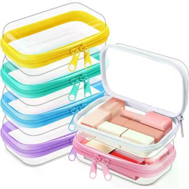 Imagem de Bolsas com zíper, bolsa de maquiagem de plástico rígido transparente S