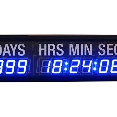 Imagem de GOWE Relógio de contagem regressiva de LED de 4,5 cm de cor azul, horas, minutos e segundos, temporizador, relógio de parede